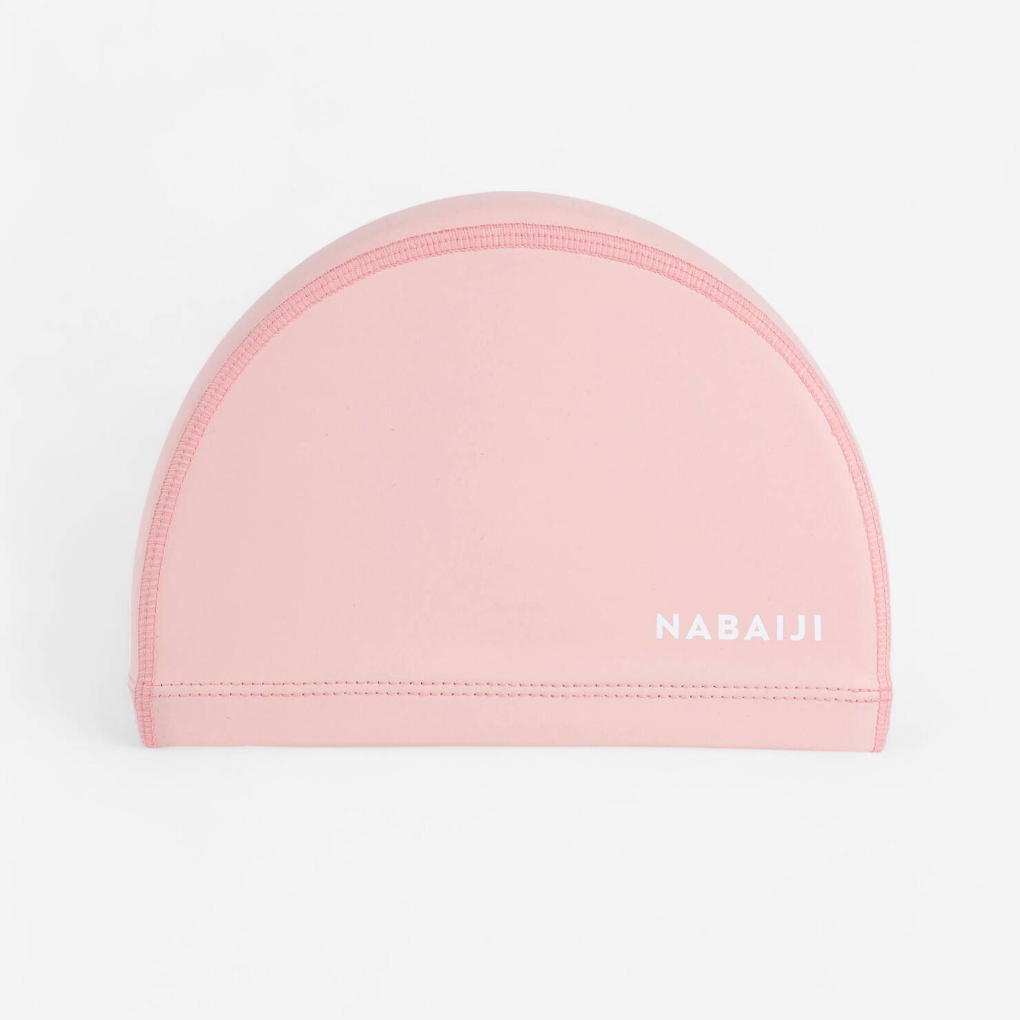 Adult Swimming Cap Coated Mesh Plain Fabric Pink