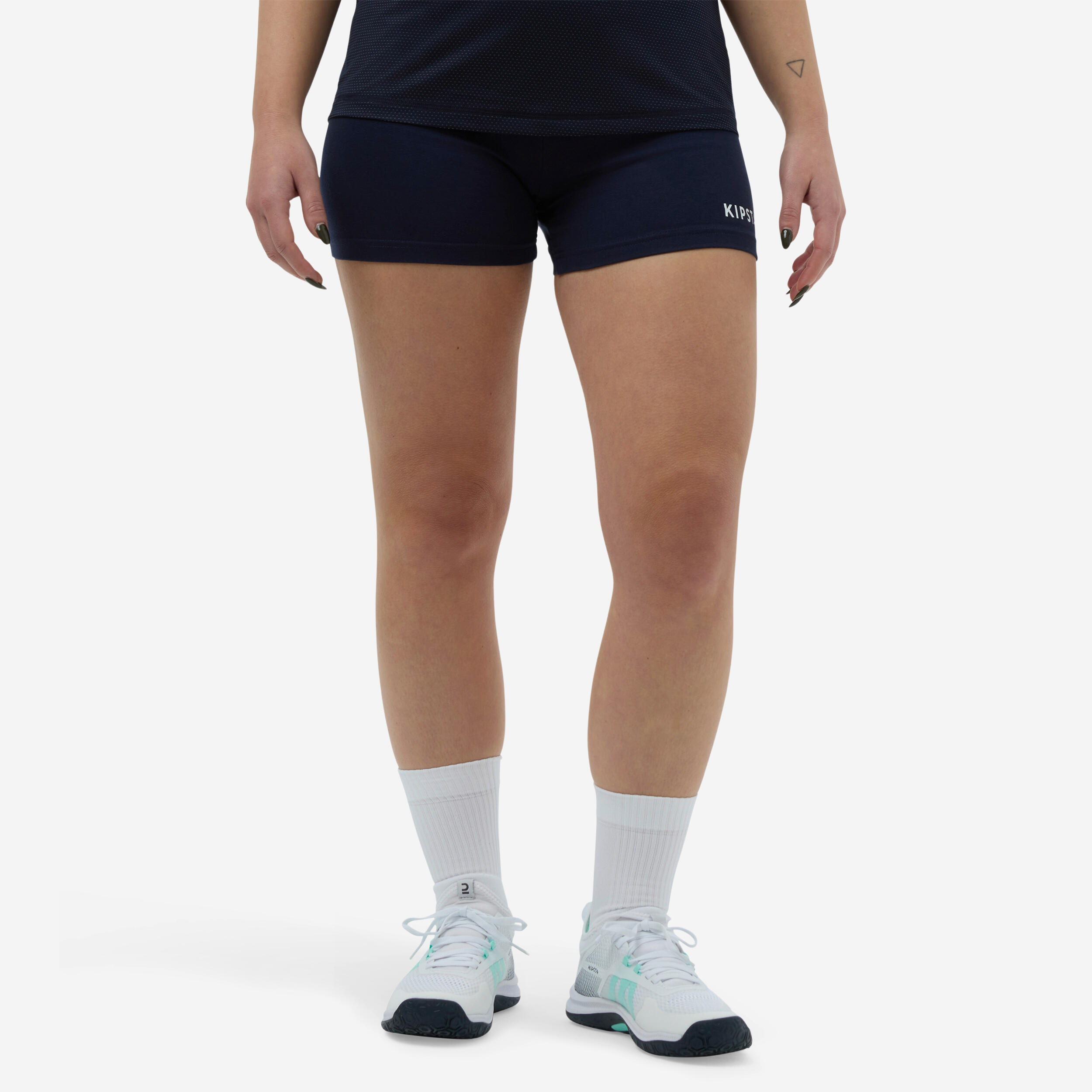 V100 Women's Volleyball Shorts - Navy 1/2