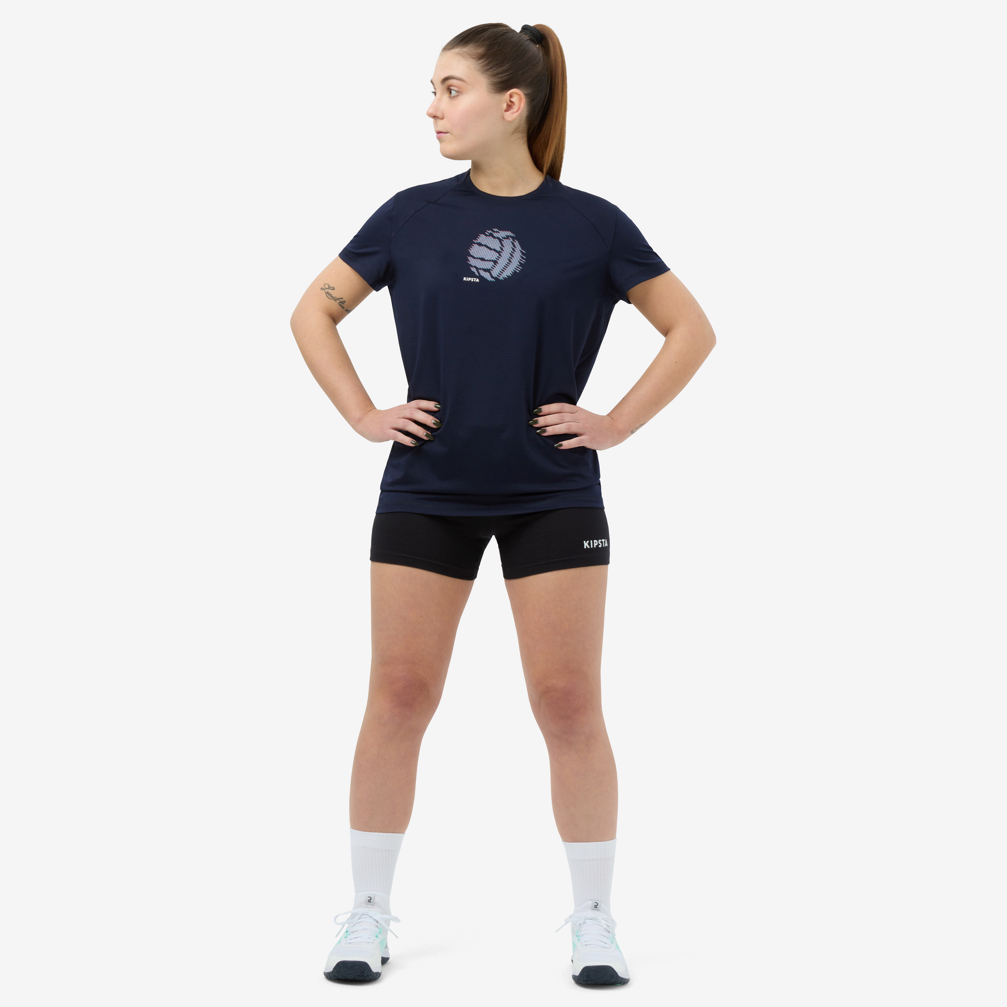 SHORT DE VOLLEY BALL V100 FEMME NOIR pour les clubs et