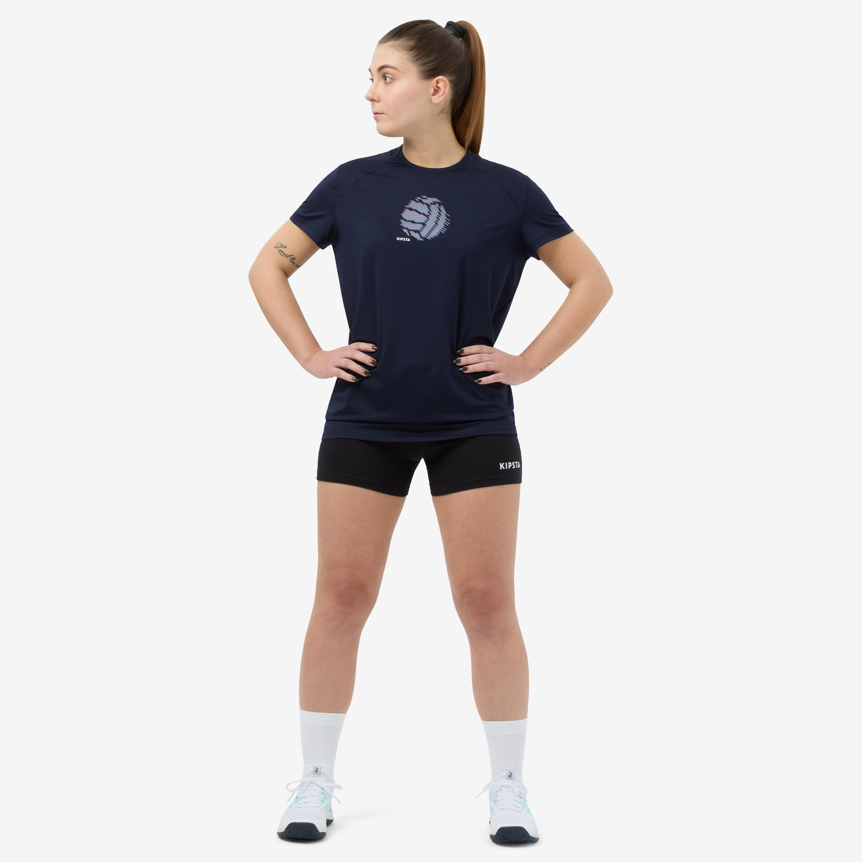 V100 Women's Volleyball Shorts - Black ALLSIX