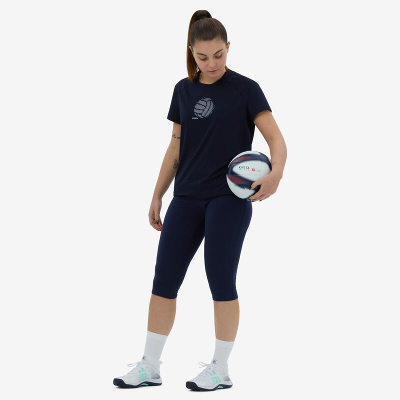 Leggings em Algodão Azul para Voleibol