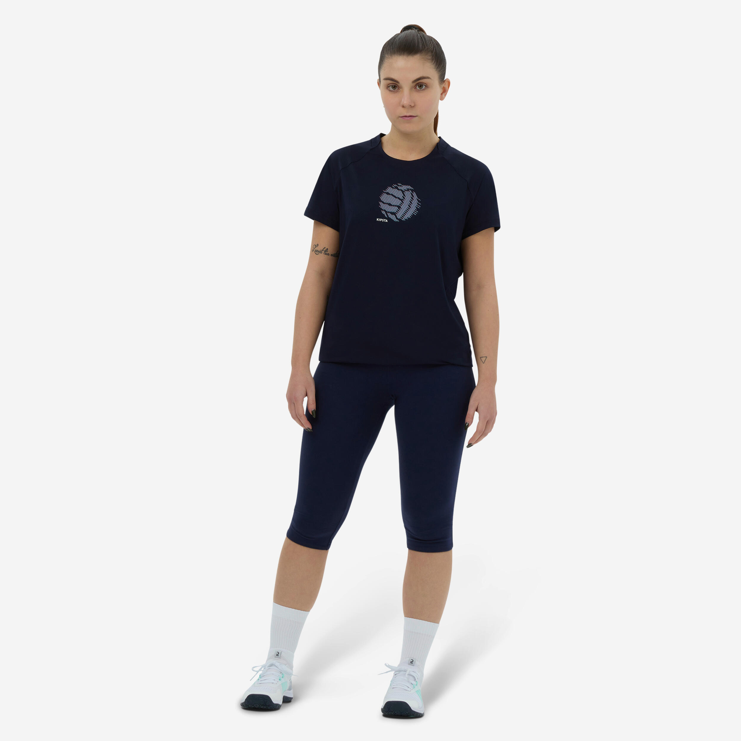 Blue cotton leggings for volleyball players