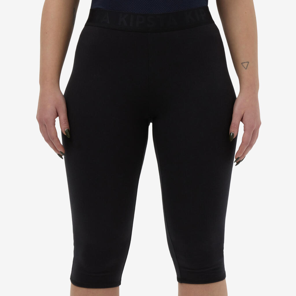 Women's Cotton Volleyball Leggings - Black