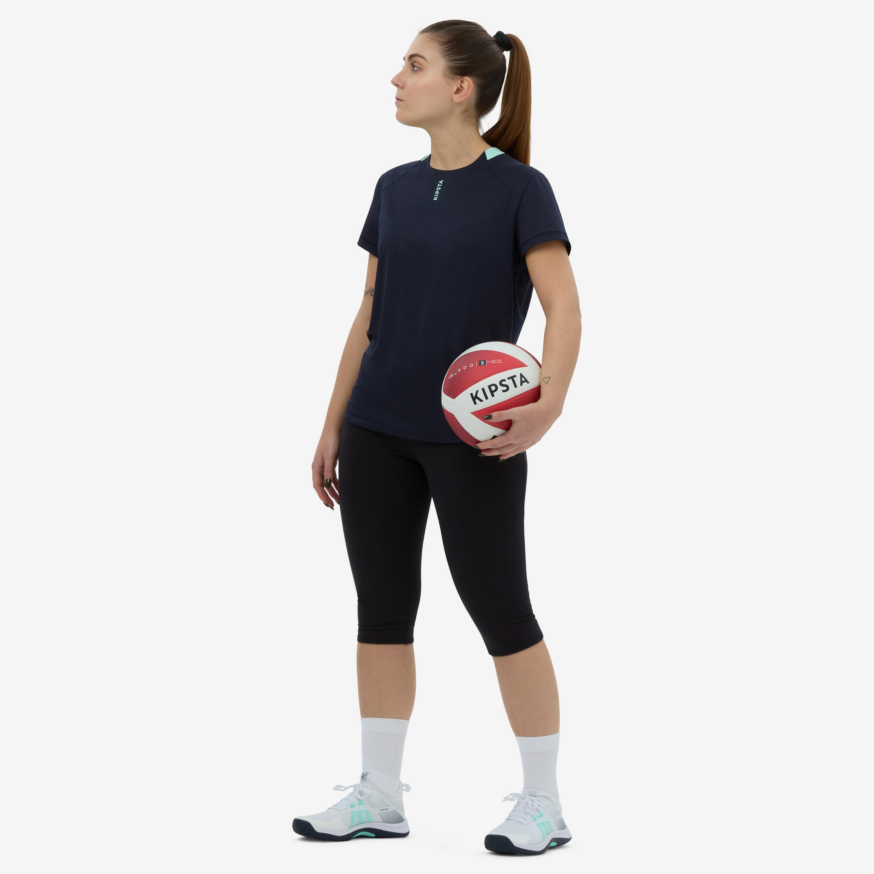 Women's Cotton Volleyball Leggings - Black 2/4