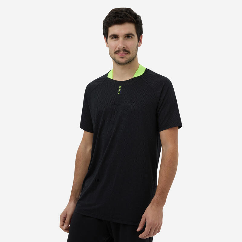 Volleybalshirt voor heren VTS TRAINING zwart en groen