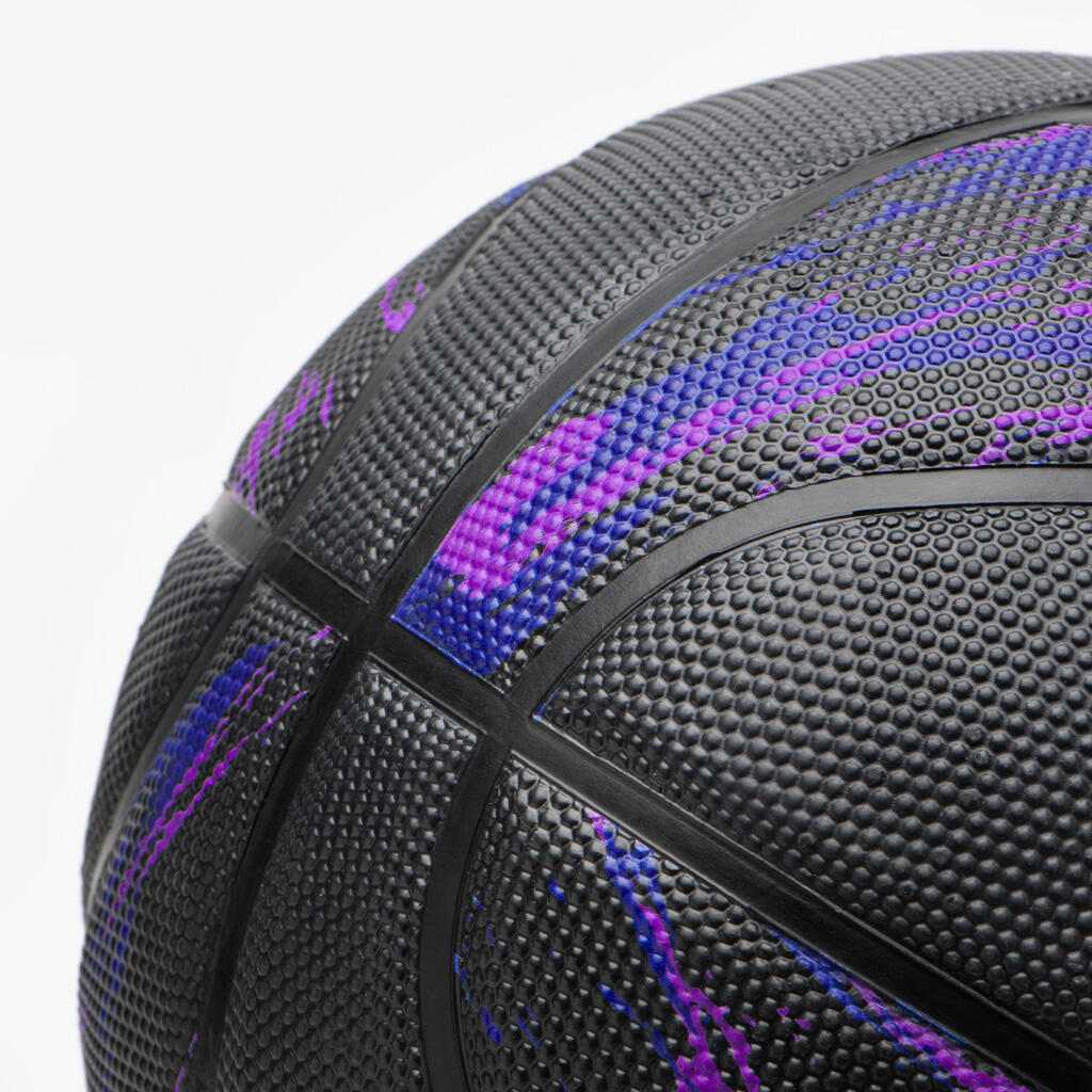 Ballon de basketball taille 7 - r500 violet noir