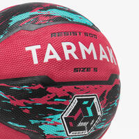 Roze-crna lopta za košarku R500 (veličine 5)