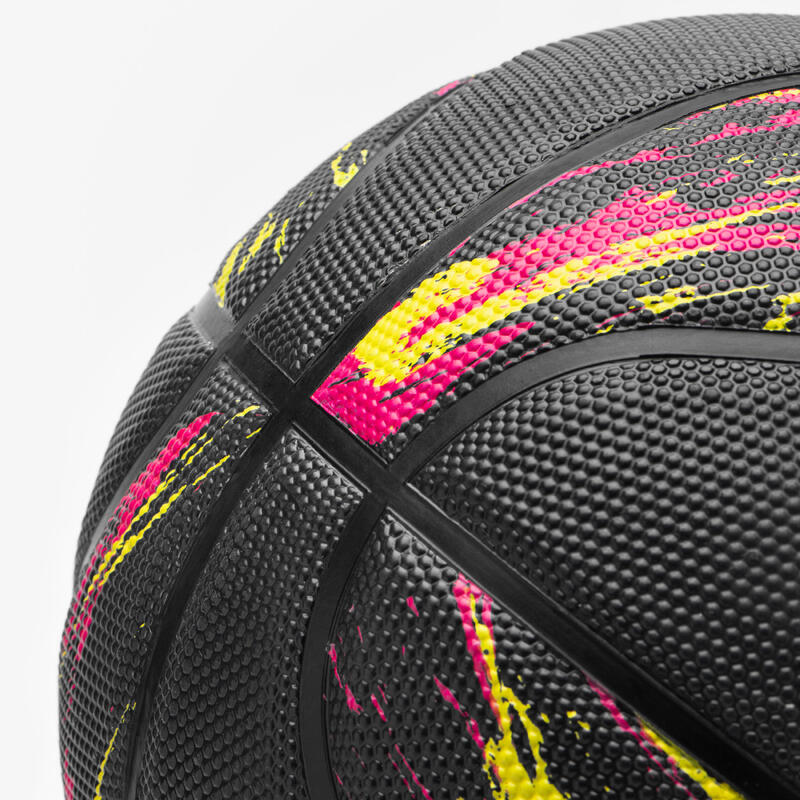 Basketbal R500 maat 7 rood/geel