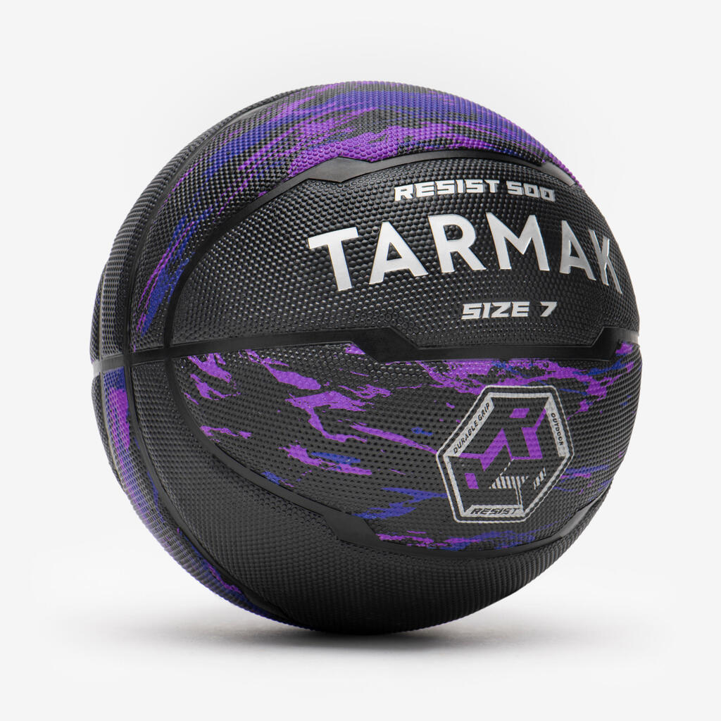 7. izmēra basketbola bumba “R500”, violeta/melna