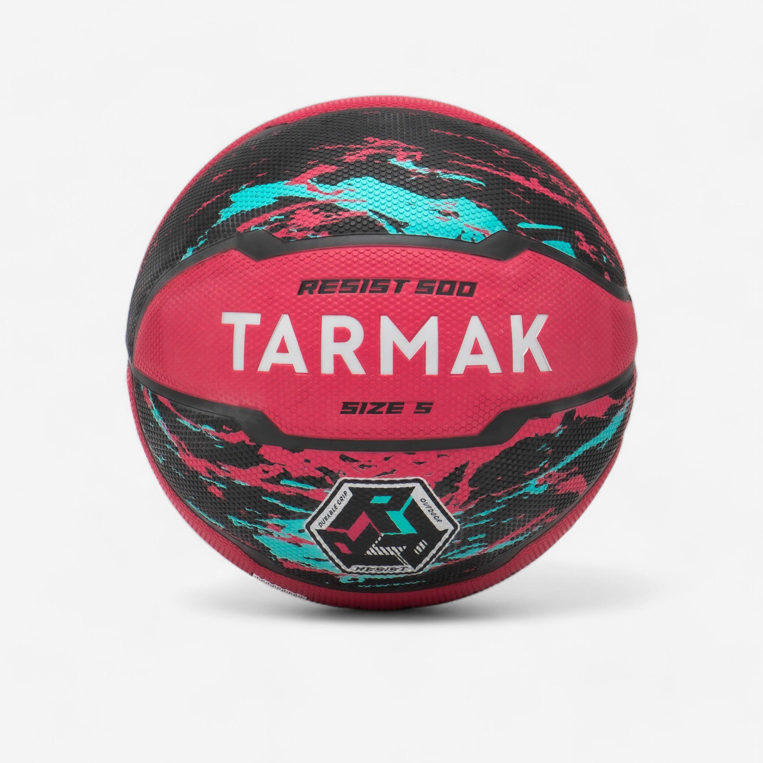 Size 5 Basketball R500 - Red/Black/Turquoise -  1