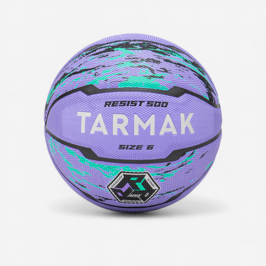 Ballon de basketball taille 6 - r500 violet turquoise