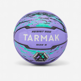 Ballon de basketball taille 6 - r500 violet turquoise
