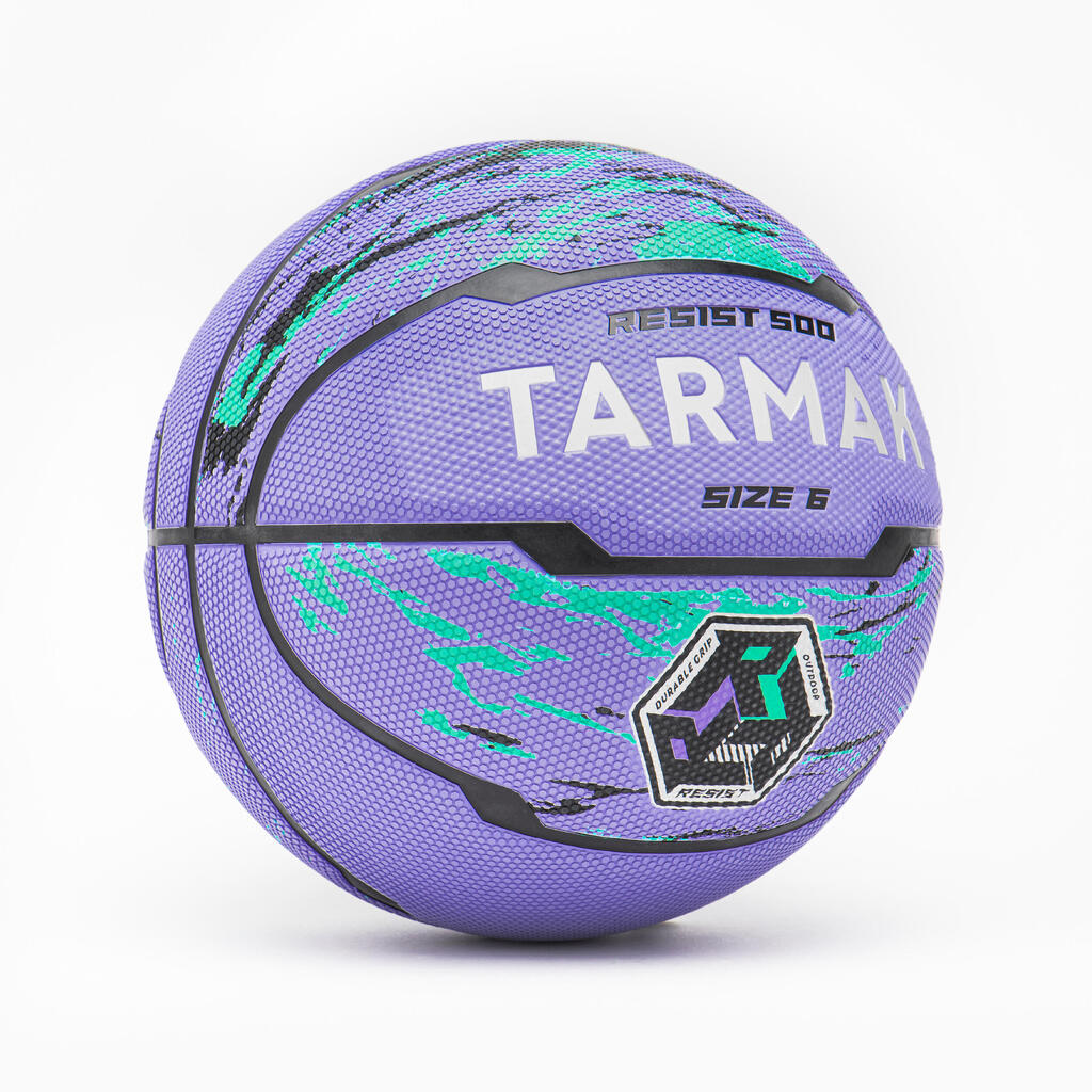 Basketball Size 6 R500 - Purple/Turquoise