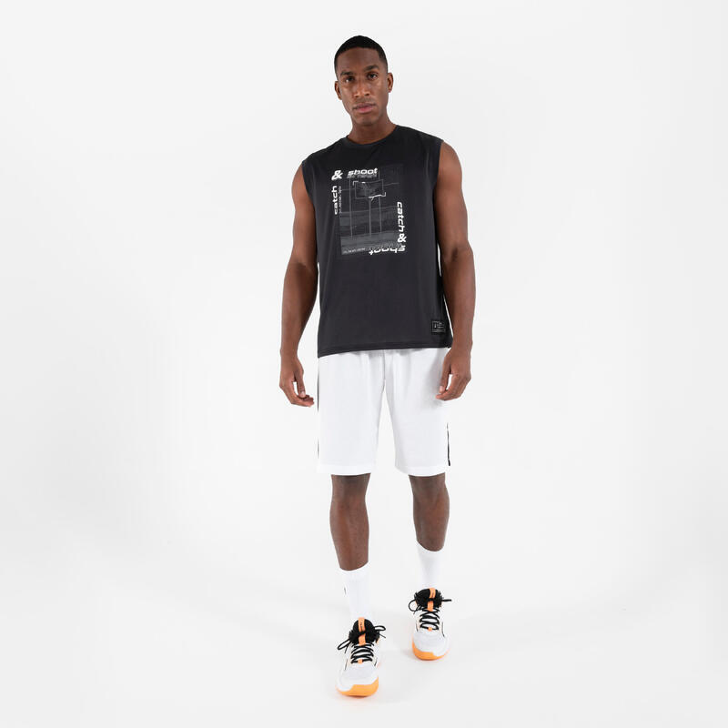 Yetişkin Siyah Kolsuz Basketbol Forması - TS500 FAST 