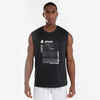 Adult Sleeveless Basketball Jersey TS500 Fast - Black