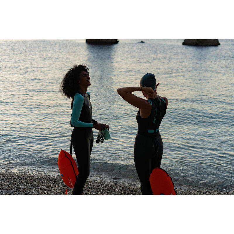 Kadın Neopren Wetsuit - Siyah/Mavi - OWS 100 2/2