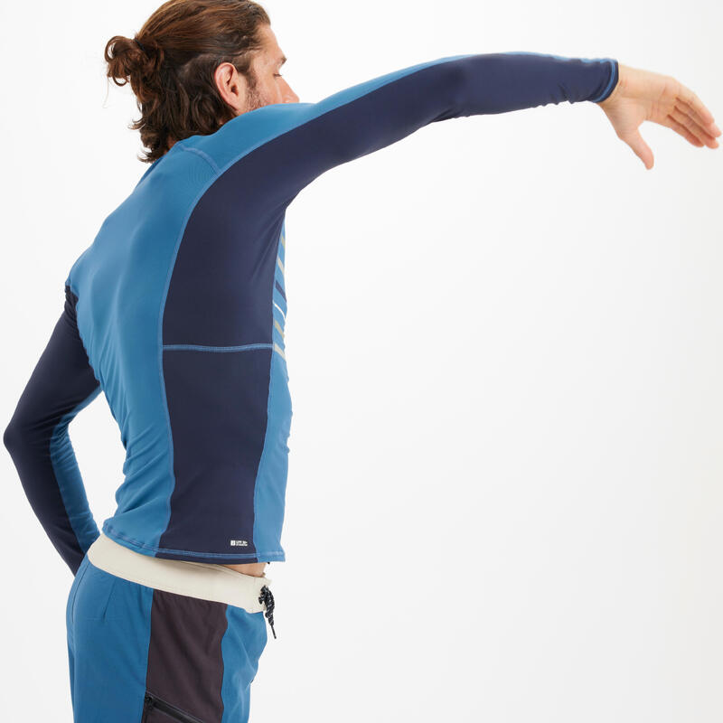 UV-Shirt Surfen Herren 500 langarm - blau