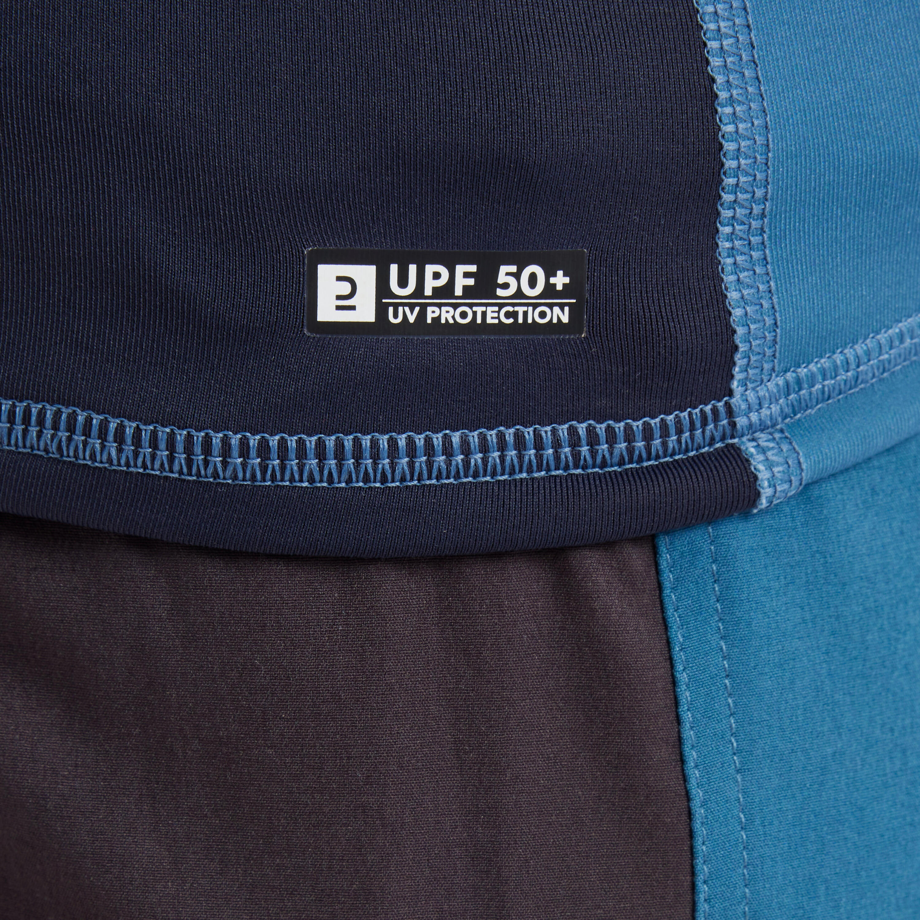 Men's anti-UV T-shirt long-sleeved - 500 stripy blue 4/6