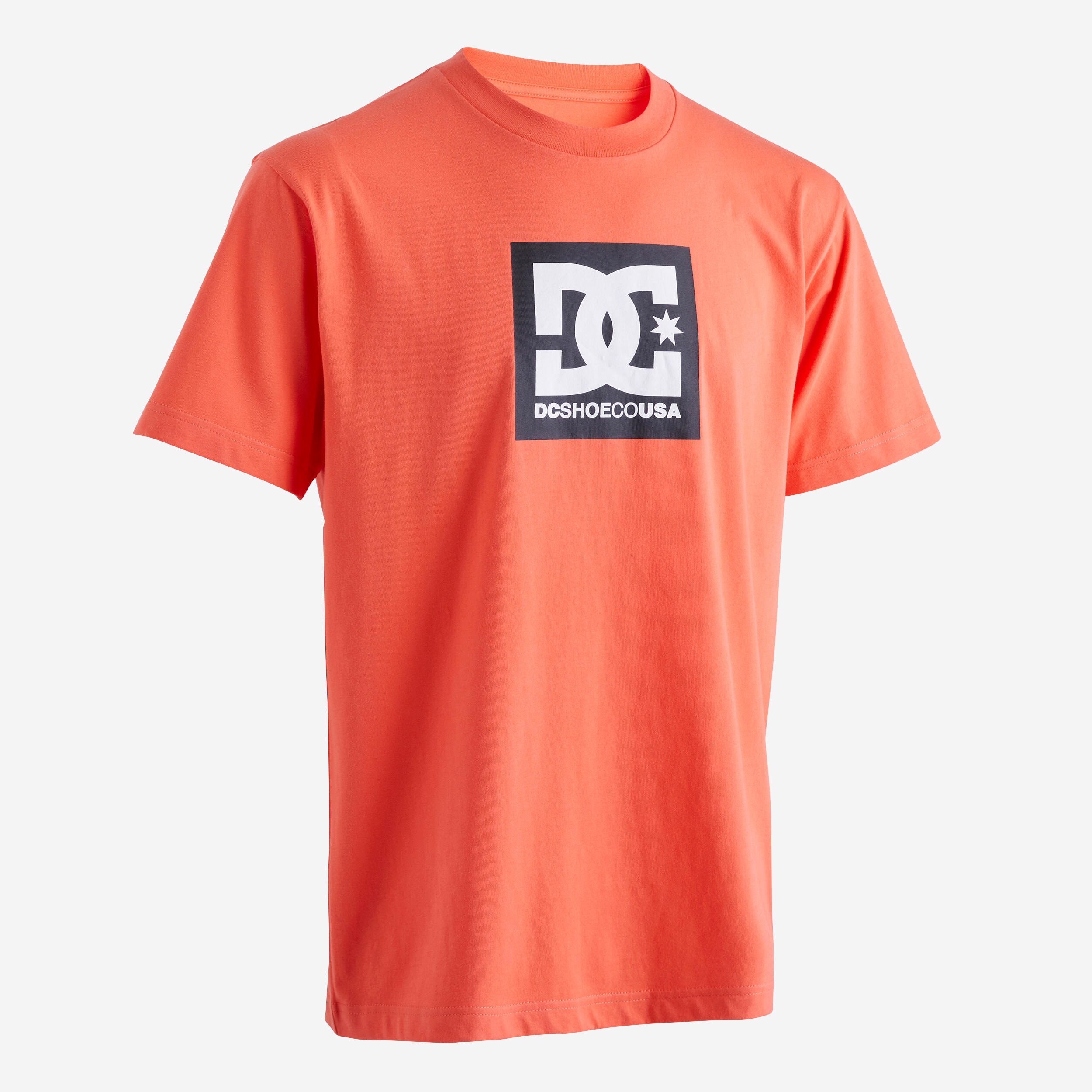 Dc Shoes - T-shirt Manches Courtes Dc Shoes Square Hot Coral - T-shirt Manches Courtes - Skateboard - - 40m - Decathlon