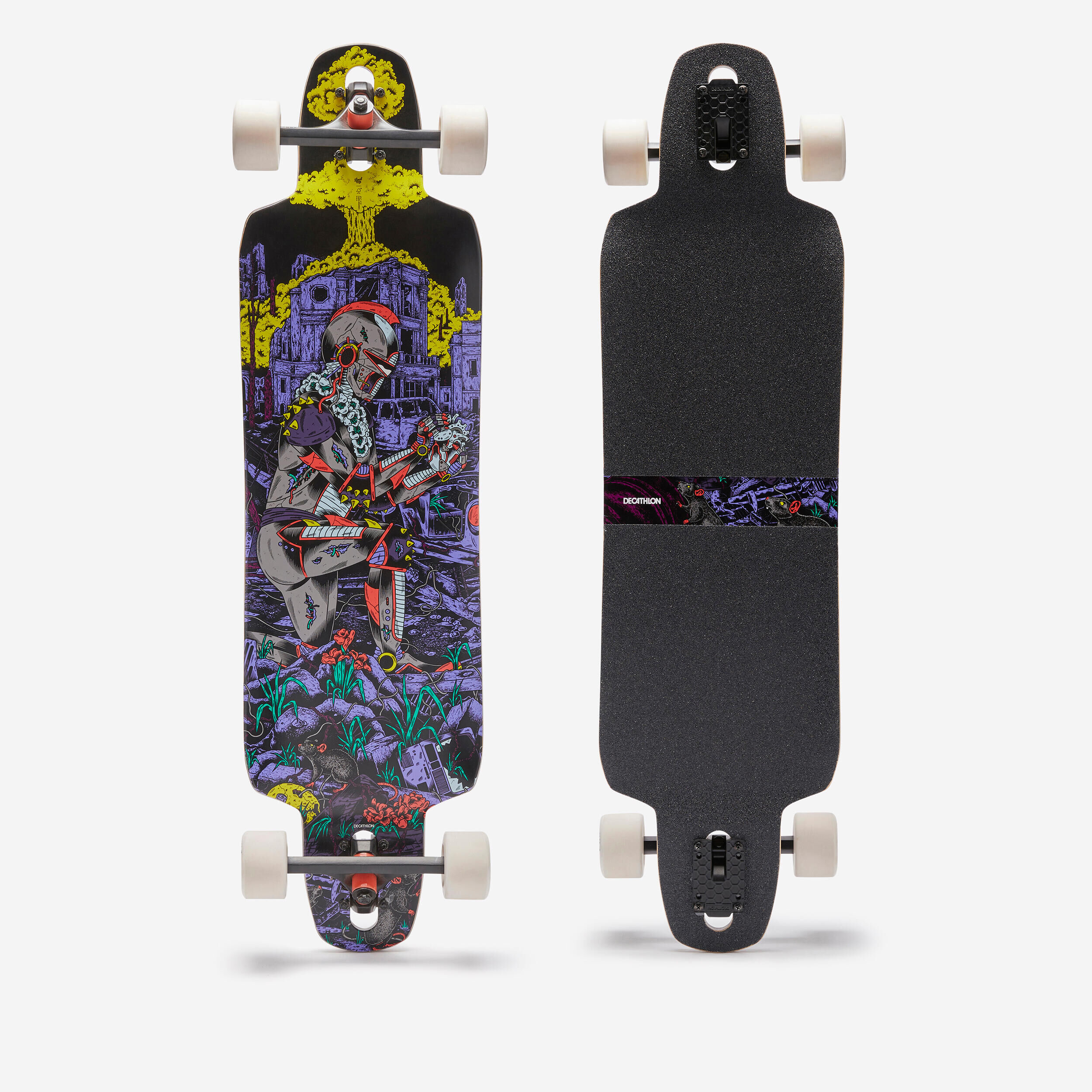 OXELO Drop Deck LONGBOARD FREE 500 CYBER