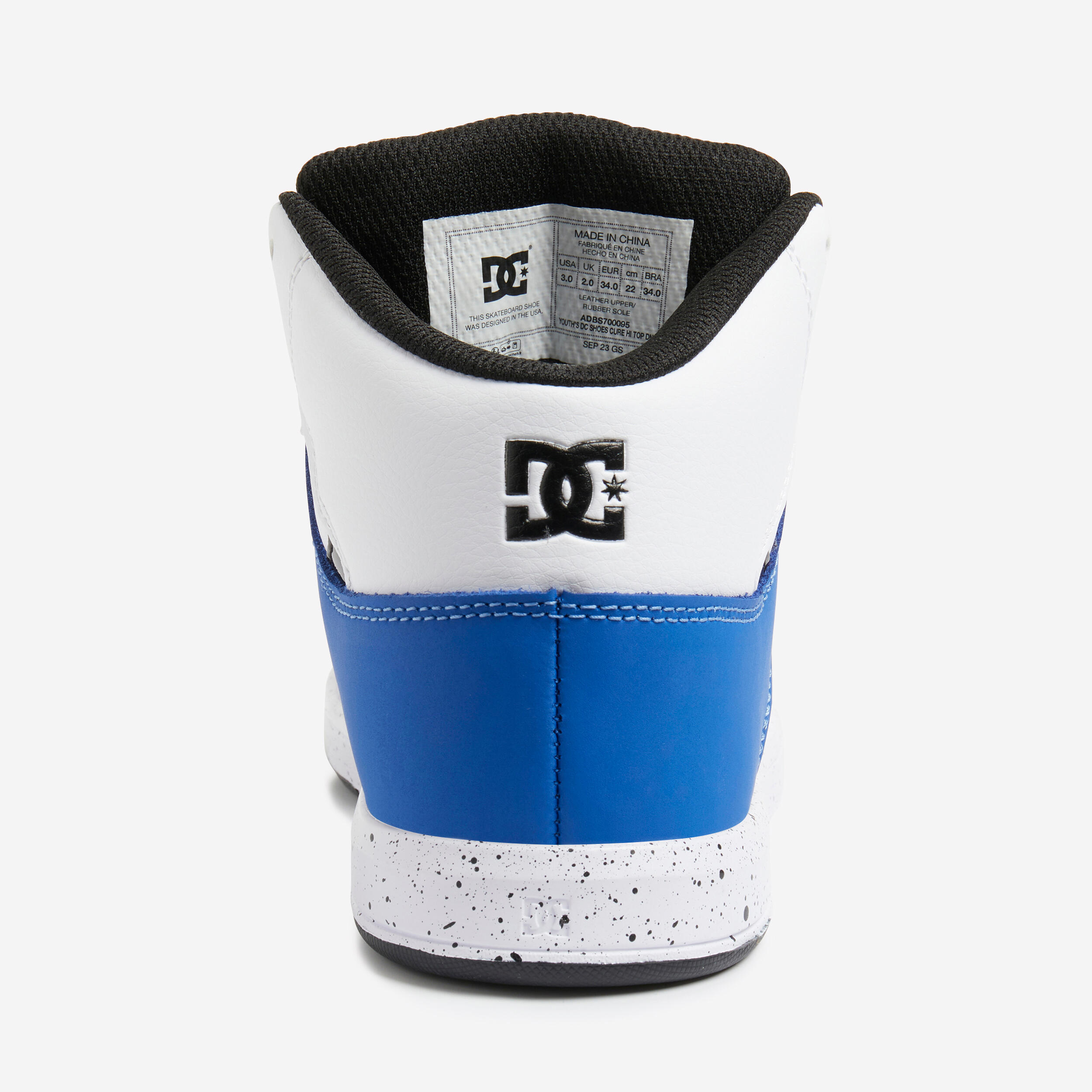CALÇADO DE SKATE CANO ALTO CRIANÇA CURE AZUL/BRANCO 5/14