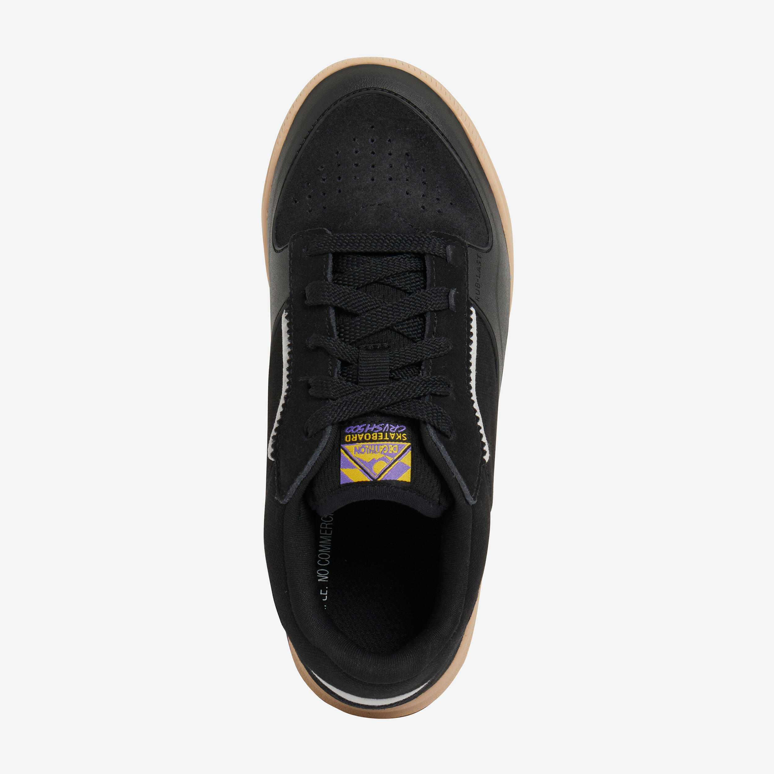 Kids' Low-Top Skateboard Shoes with Rubber Outsole CRUSH500 - Black 6/14