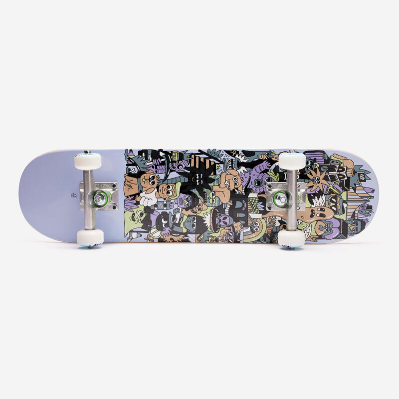 PLANCHE DE SKATE POUR ENFANT 3-7 ANS CP100 MINI TAILLE 7,25" SKATOPIA GRIS