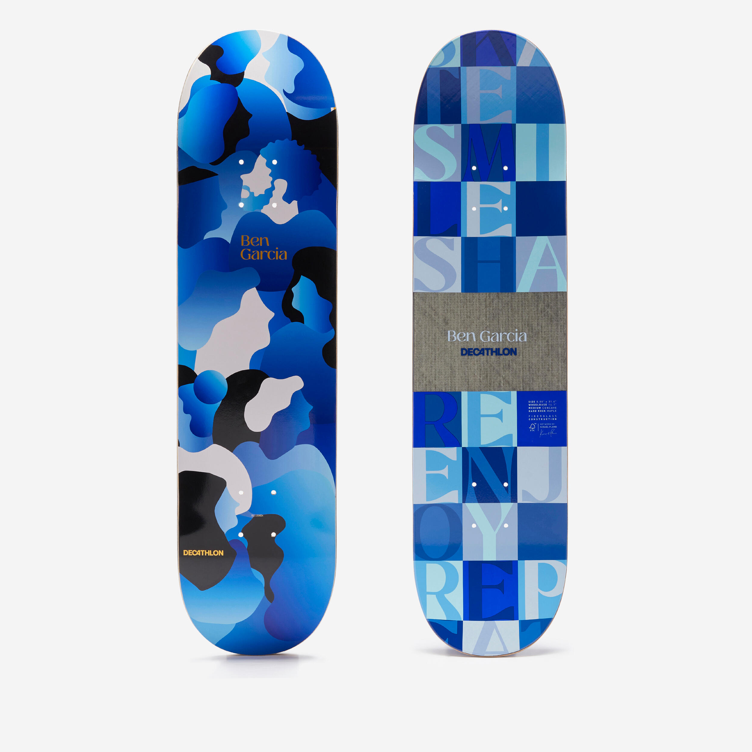Decathlon - Planche De Skate Composite Dk900 Fgc Pro Model Benjamin Garcia Taille 8" Bleu - Planche De Skate - Skateboard - - 8" - Decathlon
