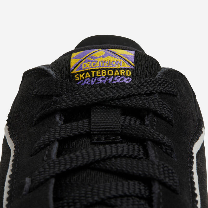 Chaussures basses de skateboard pour enfant CRUSH500 noire et semelle gomme