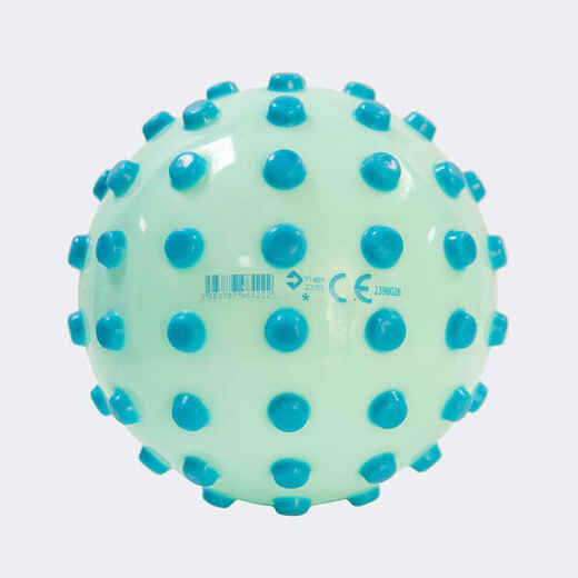 
      Wasserball klein mit Noppen - grün/blau 
  