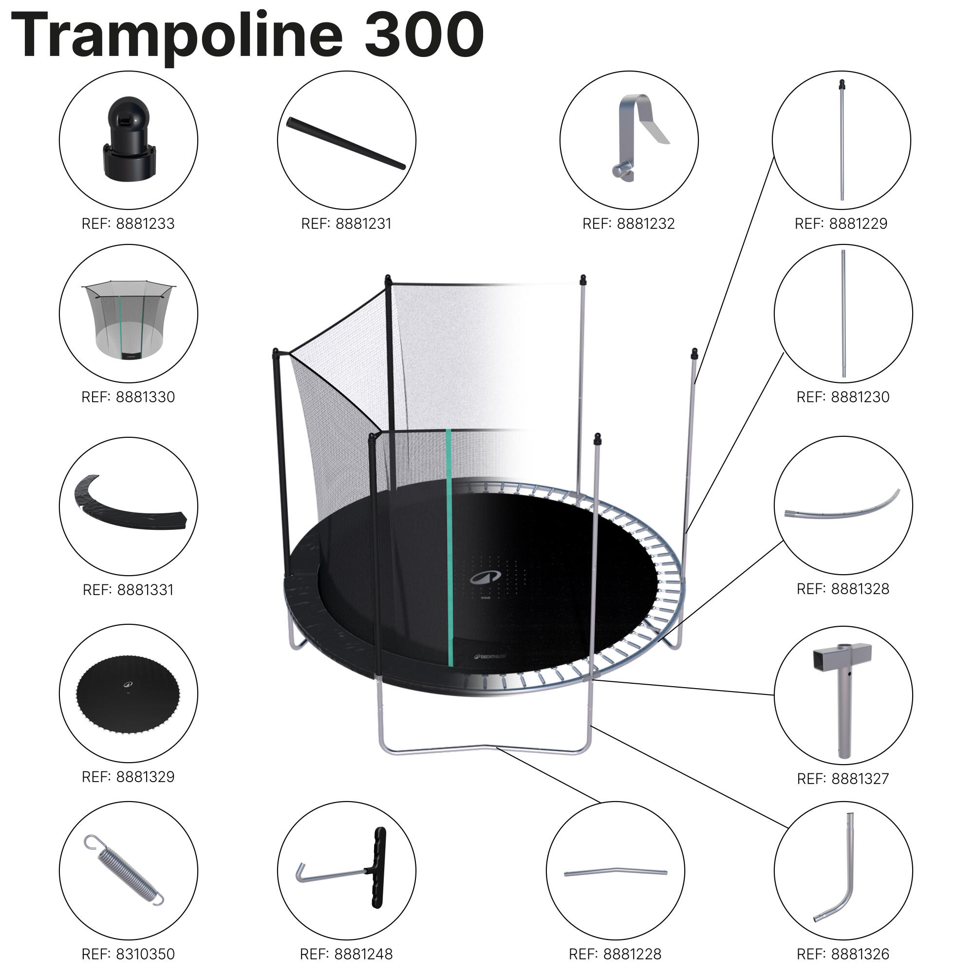 Copripalo Per Trampolino In Schiuma - 12 Pezzi, 40cm O 88cm, Multicolore, Per Sicurezza - Foto 2