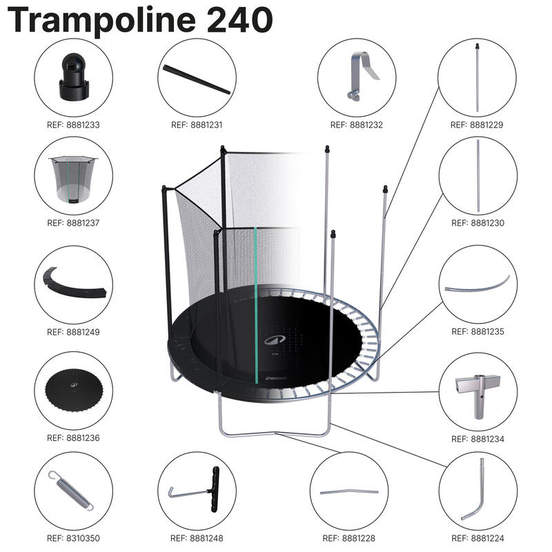 Afdekkap voor trampoline 240/300/360/420