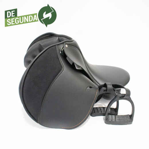 
      Silla de equitación multiusos sintética 17"5  Fouganza Negro - De Segunda
  