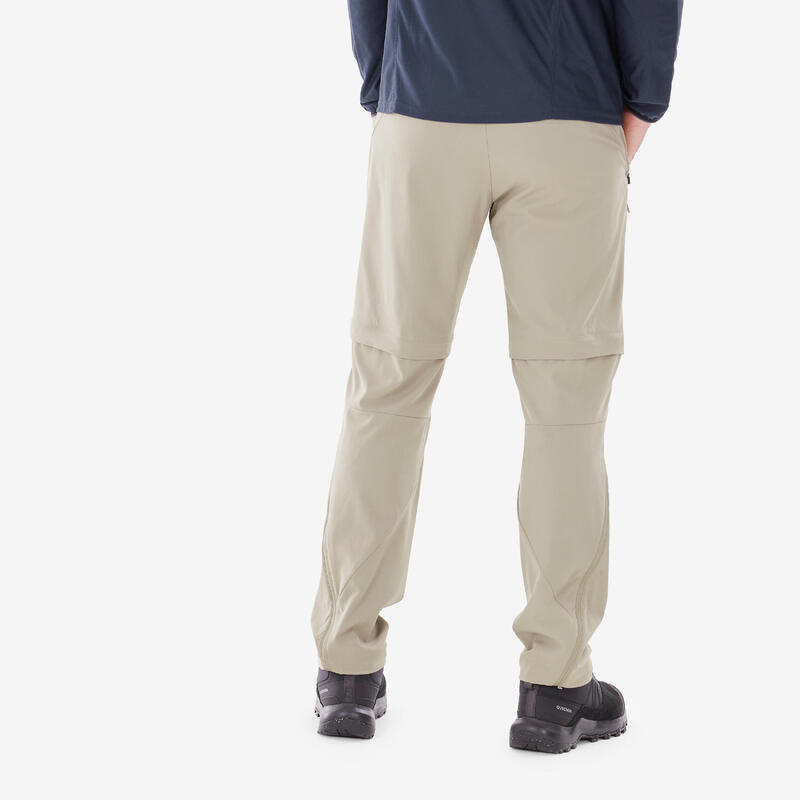 Pantalon modulable de randonnée homme, MH500 beige