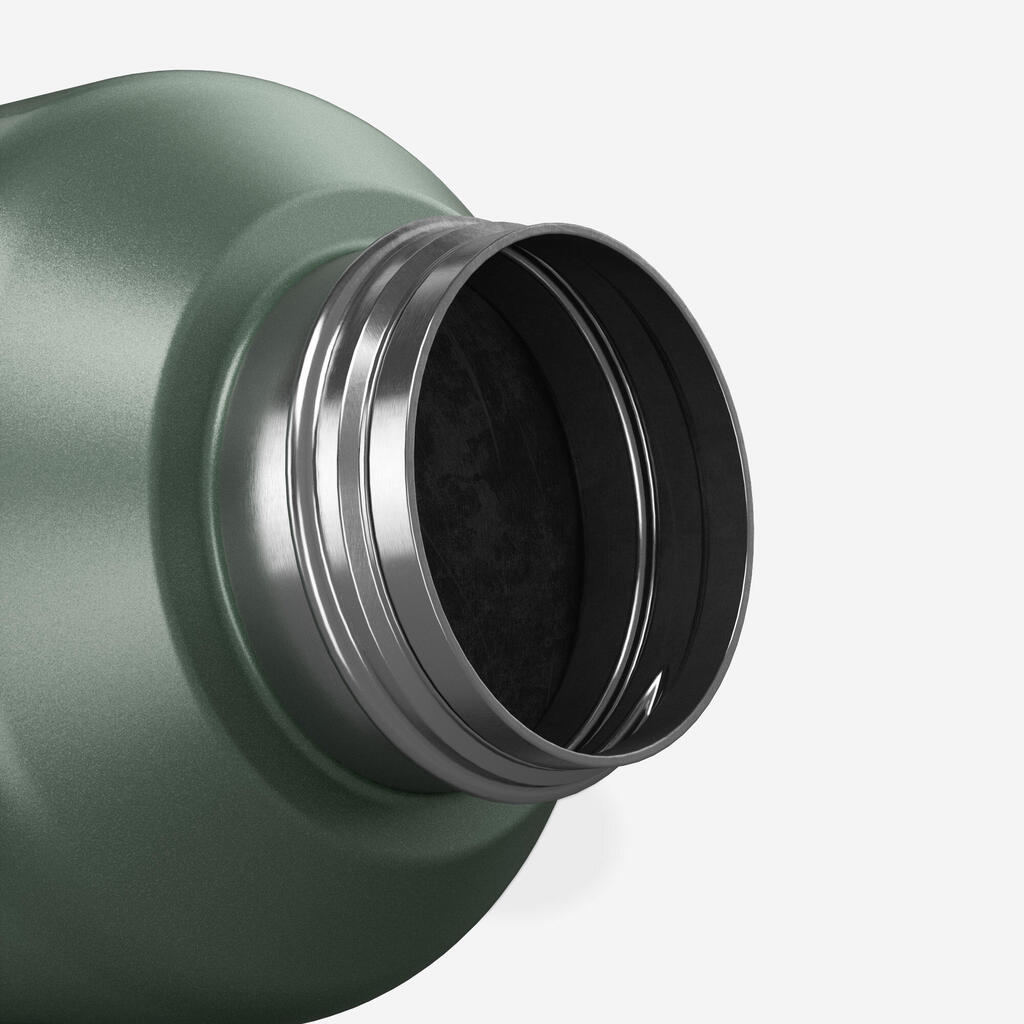 1 L stainless steel Flask 100 with screw cap for hiking - Green