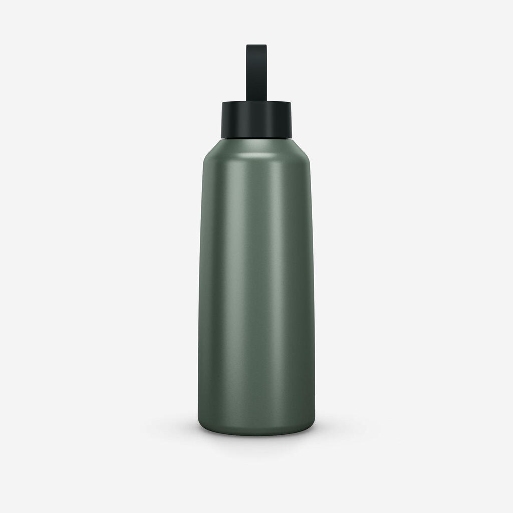 Gourde 100 inox 1l avec bouchon à vis pour la randonnée - Vert