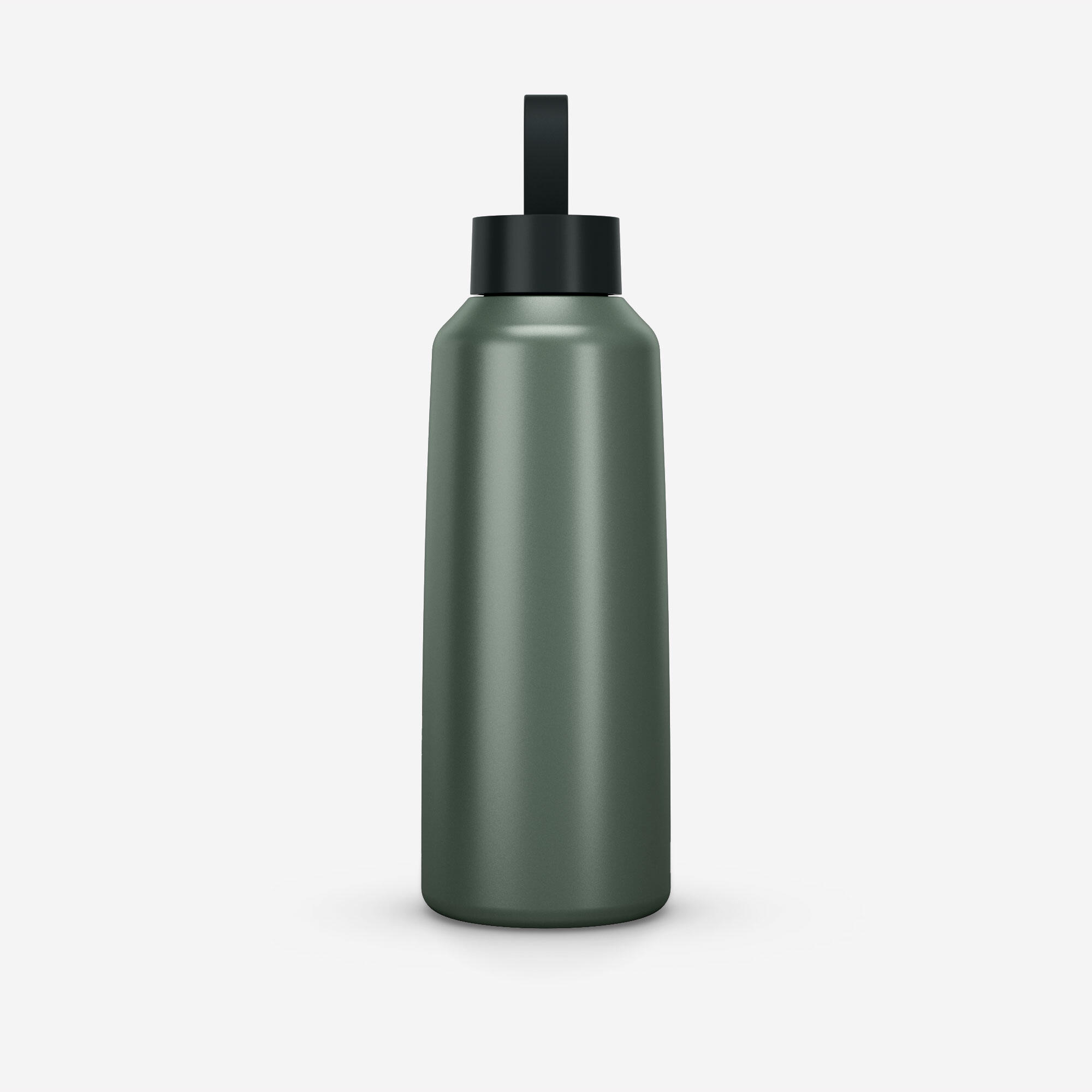 Stainless steel flask with screw cap for hiking 1 L - green 9/11