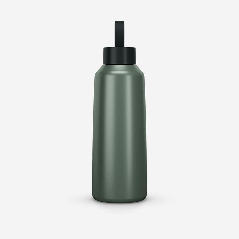 Gourde 100 inox 1l avec bouchon à vis pour la randonnée - Vert