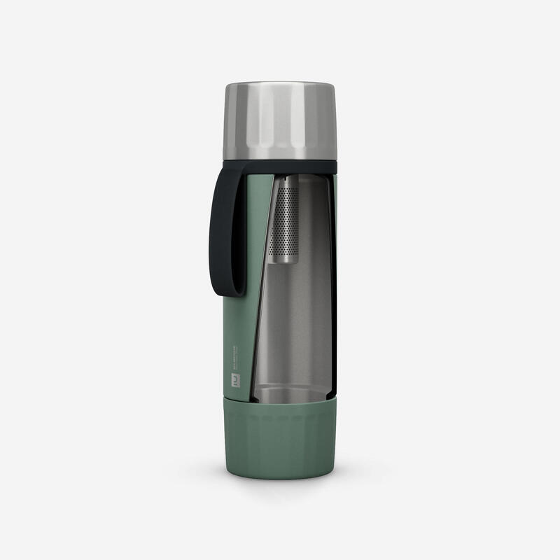 Bouteille inox isotherme avec filtre à thé 1L, de randonnée et camping