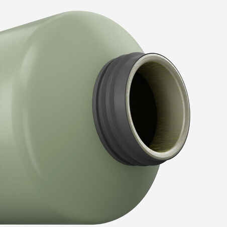 1.5L aluminium flask with quick-open cap for hiking - Khaki