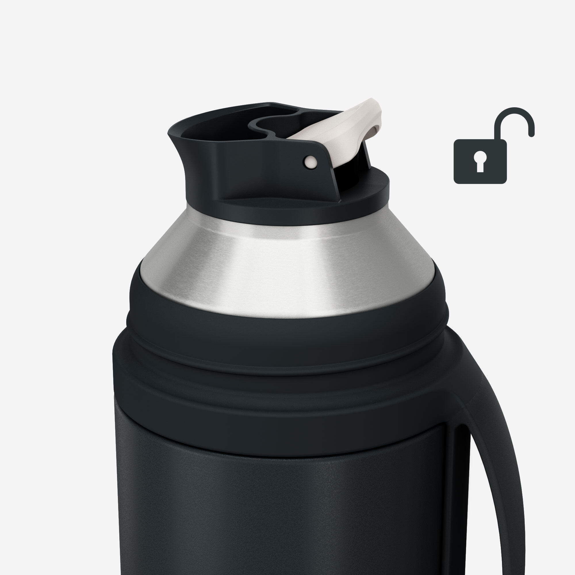 QUECHUA Antikorová termoska s filtrom 900 0,7l čierna bez · záber 8