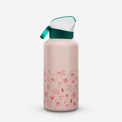 Kids 0.6 L aluminium flask with instant-open cap and pipette for hiking