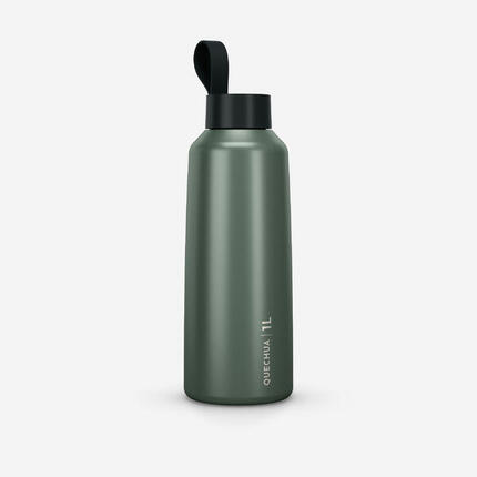 Gourde 100 inox 1l avec bouchon à vis pour la randonnée - Flower Yellow