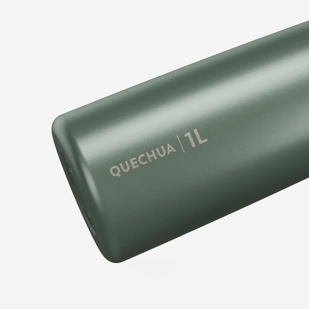 Gourde 100 inox 1l avec bouchon à vis pour la randonnée - Vert