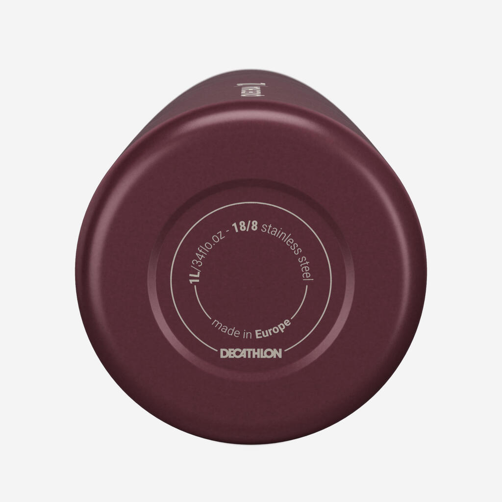 BOTELLA INOX 1L CON TAPA DE ROSCA PARA SENDERISMO VERDE 
