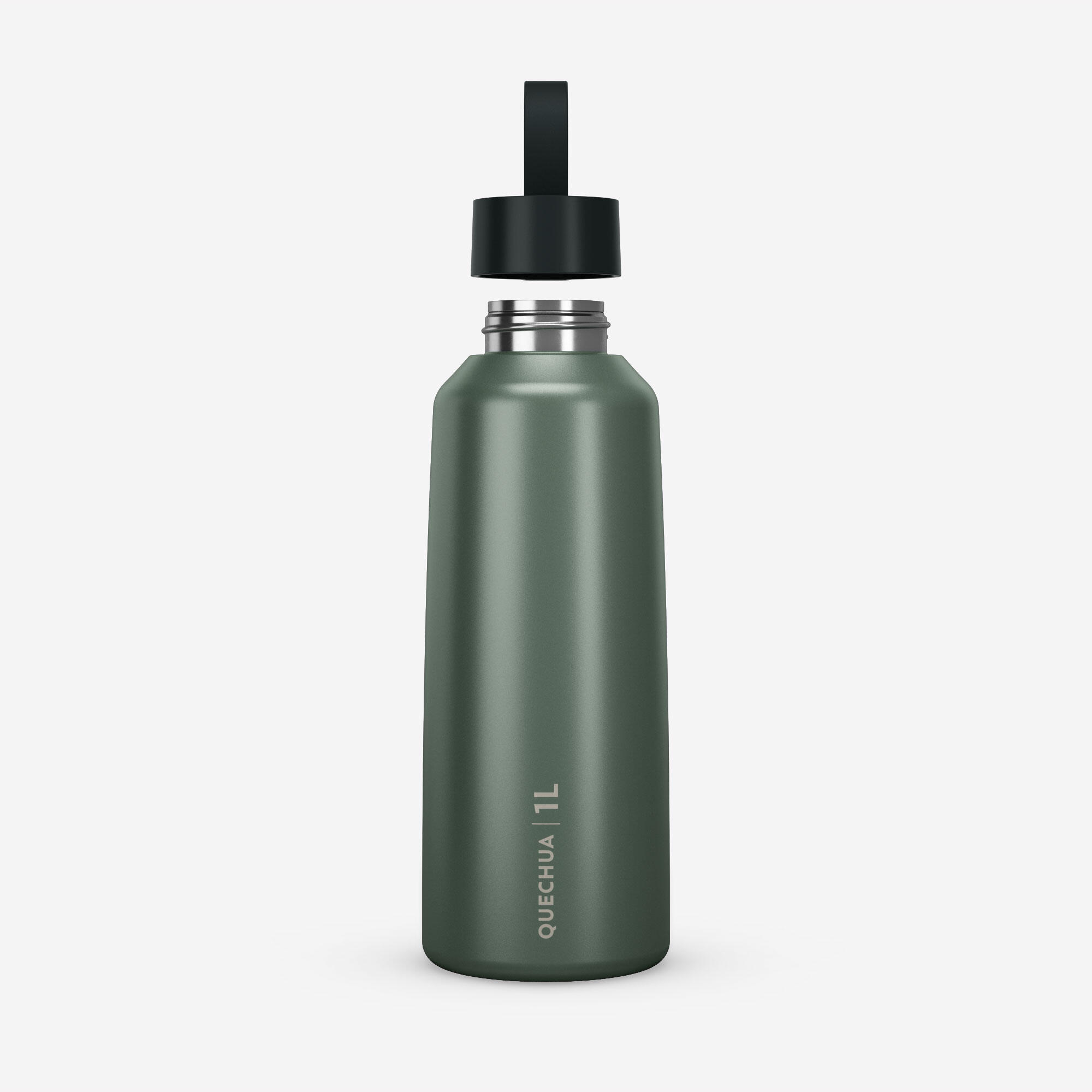Stainless steel flask with screw cap for hiking 1 L - green 7/11