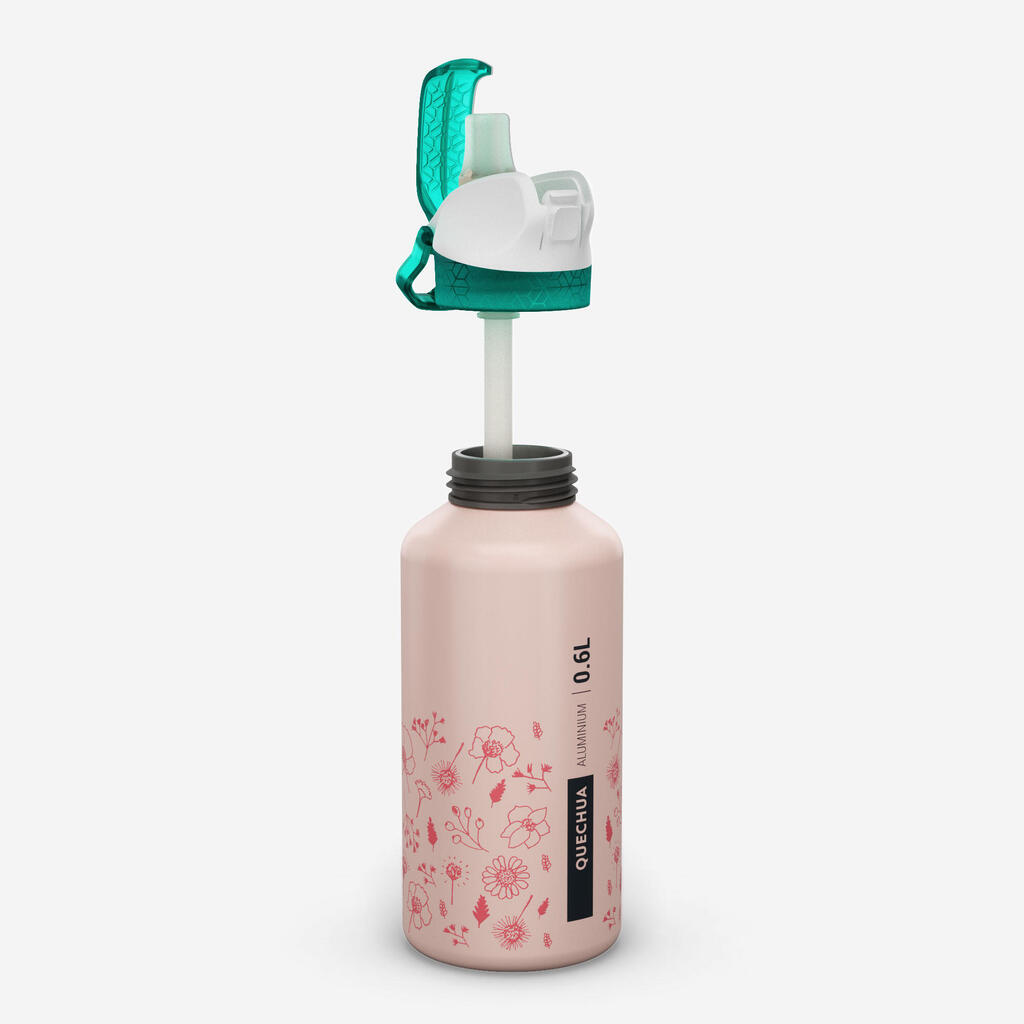 0.6 L Aluminium flask with quick opening cap and pipette for hiking