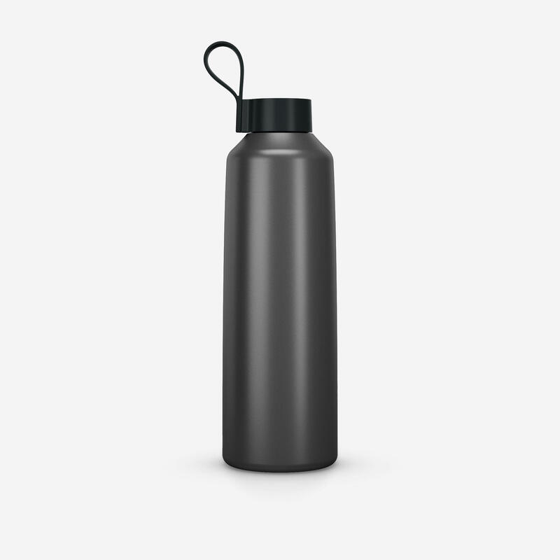 Cantil inox 100 1,5L com tampa de rosca para caminhada - cinzento