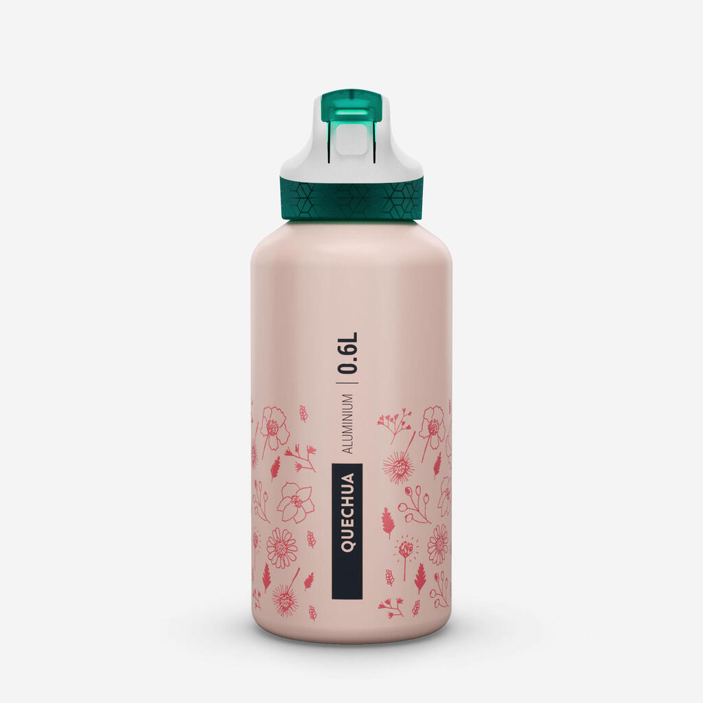 0.6 L kids’ alum. water flask 500 with instant cap, pipette & straw, for hiking