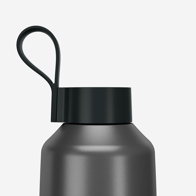 Cantil inox 100 1,5L com tampa de rosca para caminhada - cinzento